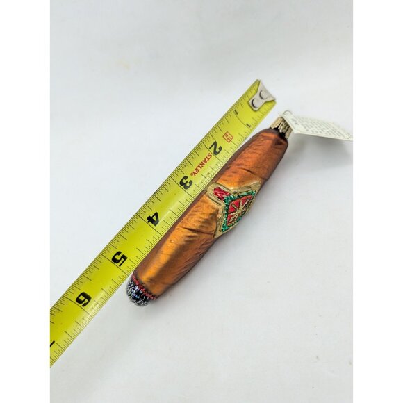 Old world Christmas Ornament 'The Cigar" with tag 5.25" glass hanging tree - Picture 9 of 14
